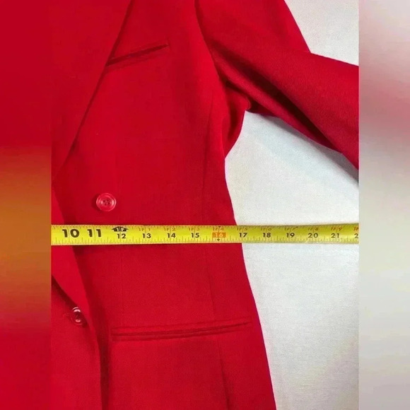 Austin Reed 100% wool double breasted blazer jacket size 6 holiday party USA red - Picture 8 of 11